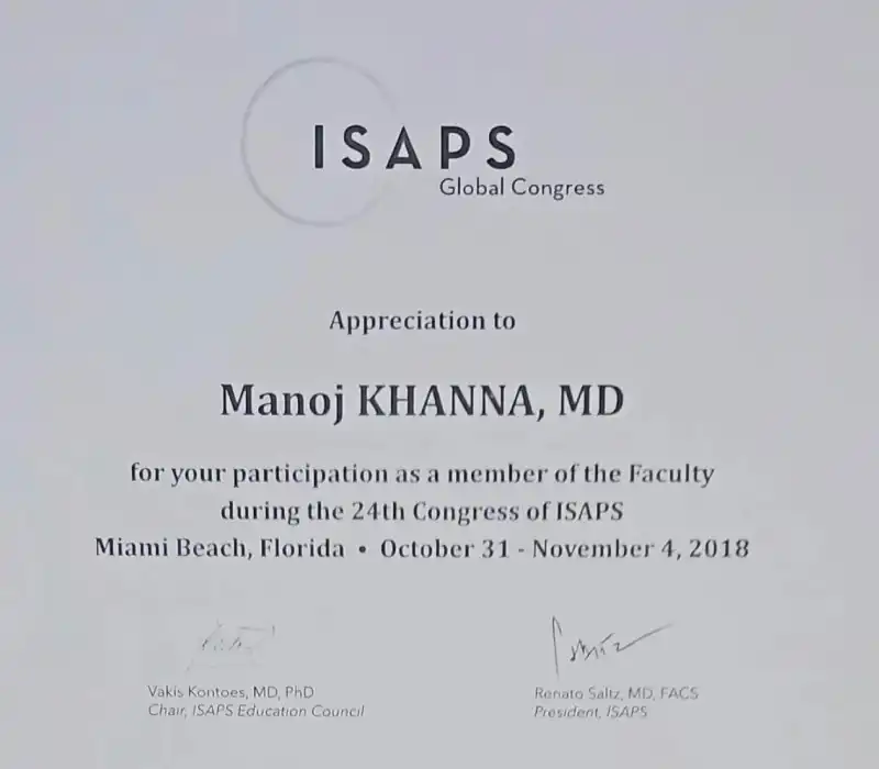ISAPS Global Congress 2018, Miami, USA. | Plastic Surgery India 