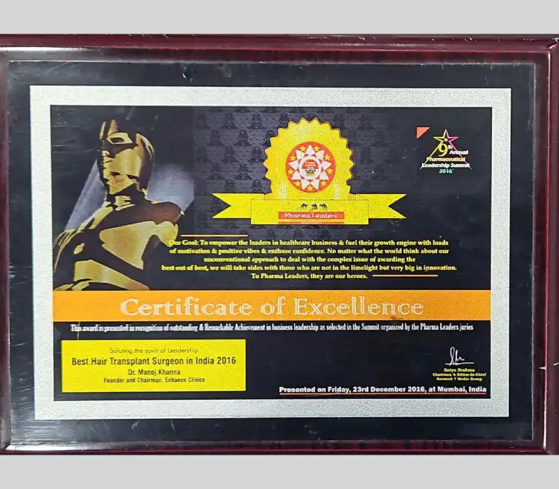 Pharmaceutical Leadership Summit, Best Hair Transplant Surgeon in India 2016. | Plastic Surgery India